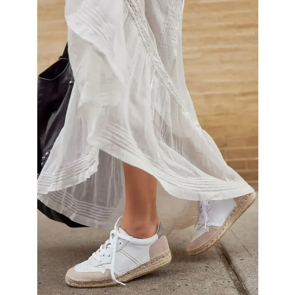 Free People Serendipity Sneakers Women's White & Beige Casual Espadrille Size 41